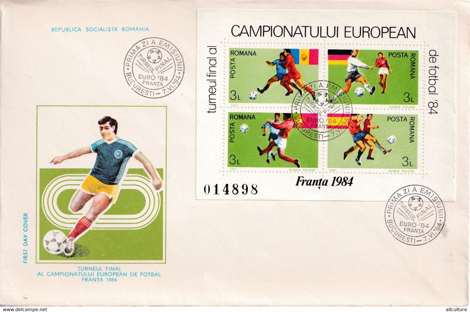 A2777- Turneul Final Campionatul European De Fotbal Franta 1984, Republica Socialista Romania, Bucuresti  1980  FDC - FDC