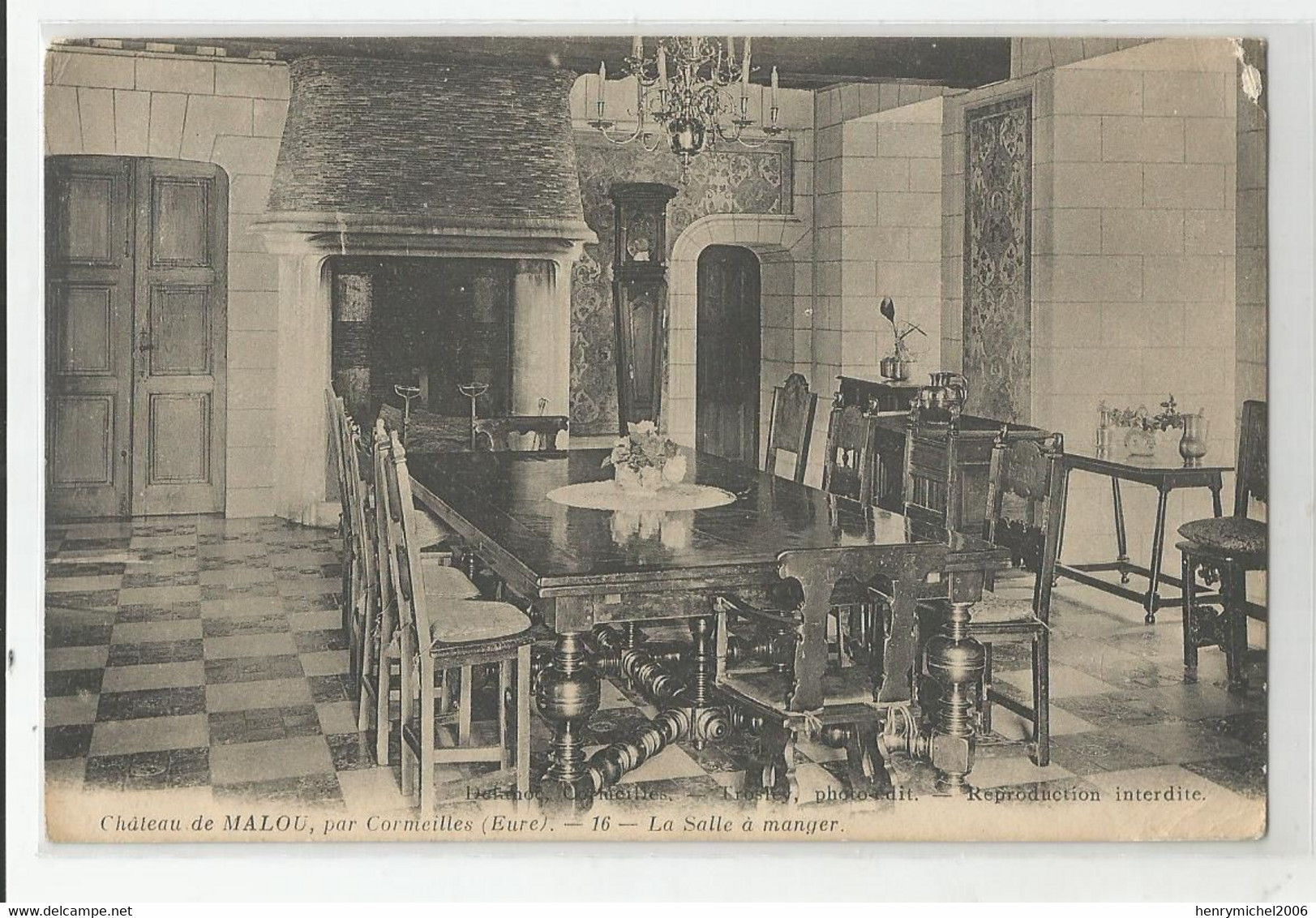 27 Eure Chateau De Malou Par Cormeilles La Salle A Manger Cheminée - Sonstige & Ohne Zuordnung