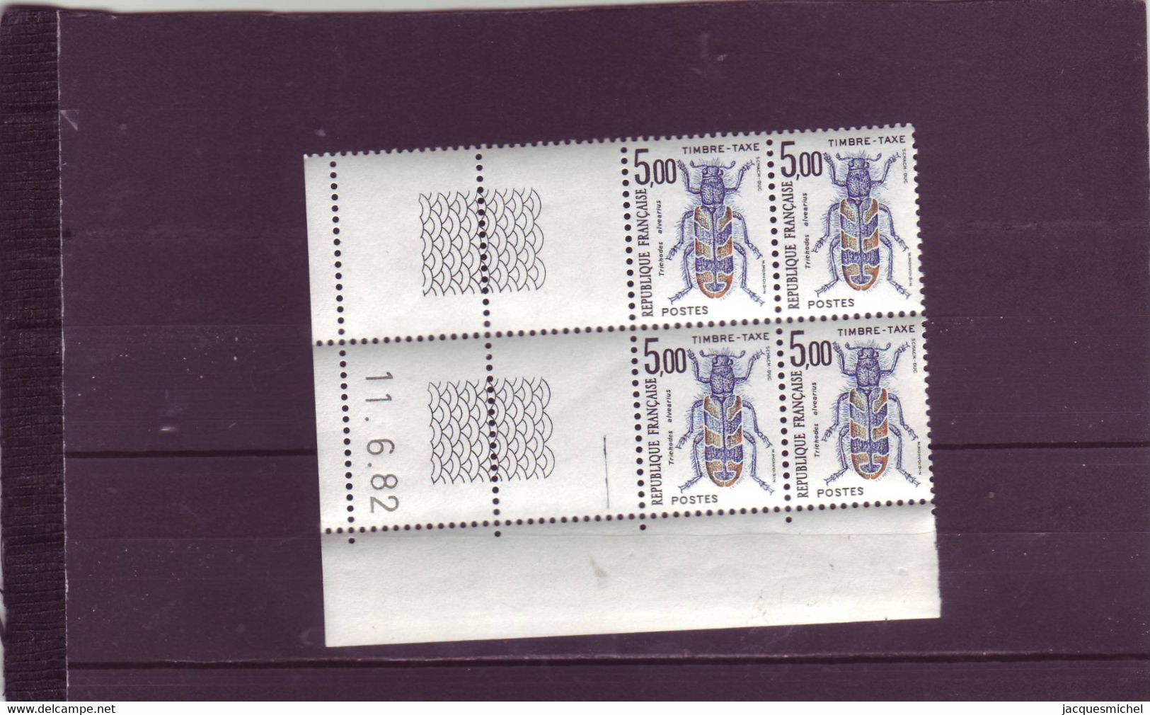 TIMBRE-TAXE - N° 112 - 5,00Francs  INSECTE - 11.06.1982 - - Segnatasse