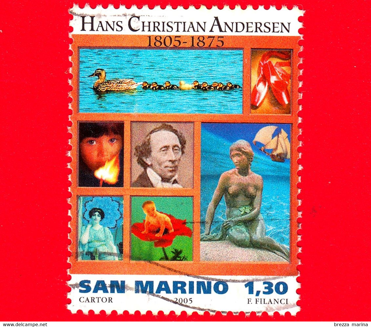 SAN MARINO - Usato - 2005 - Artisti - 200 Anni Della Nascita Di Hans C. Andersen - 1.30 - Gebruikt