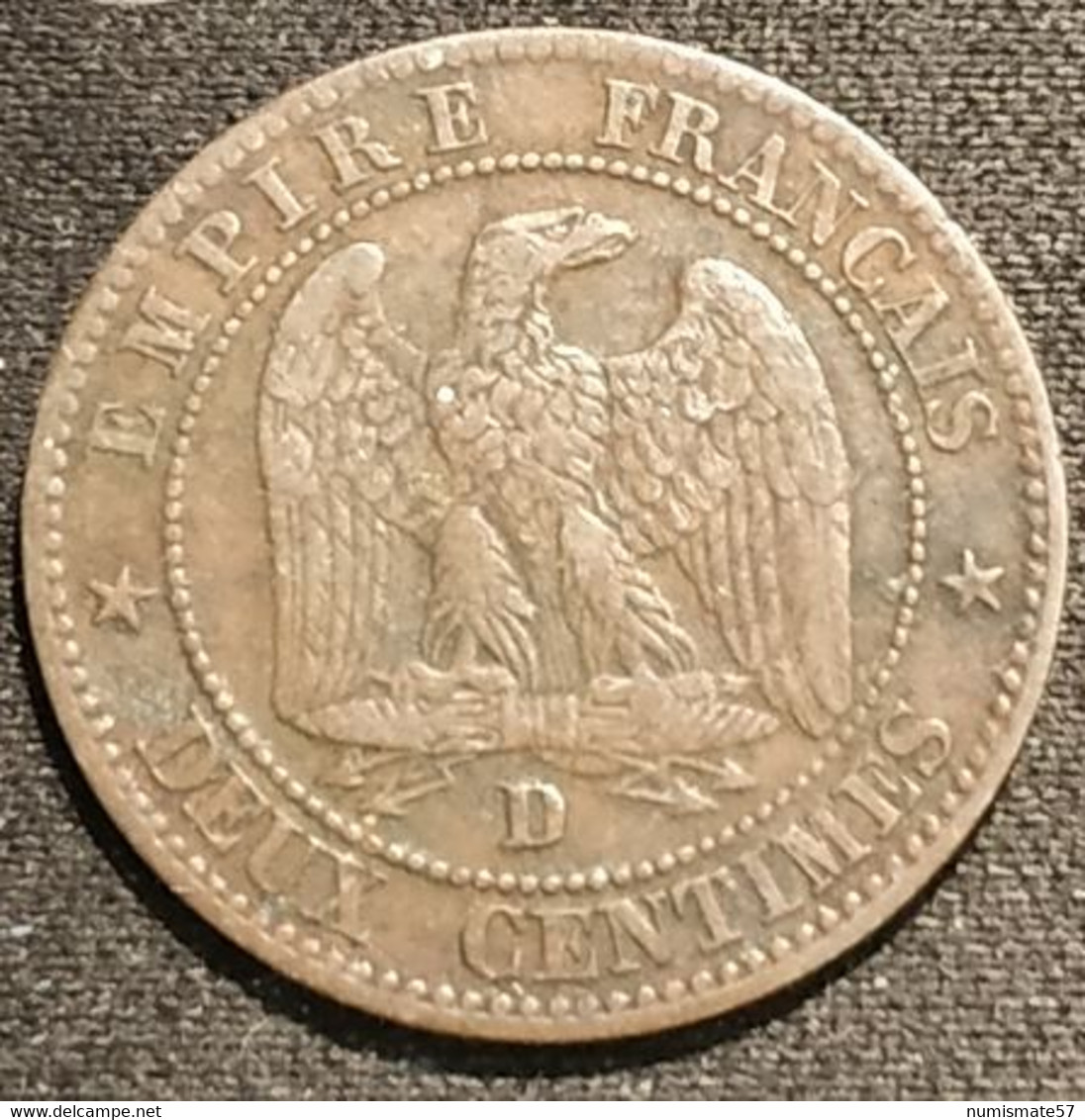 FRANCE - 2 CENTIMES 1855 Grand D - Ancre - Petit Lion - Napoléon III - Tête Nue - Gad 103 - KM 776.4 - Sonstige & Ohne Zuordnung