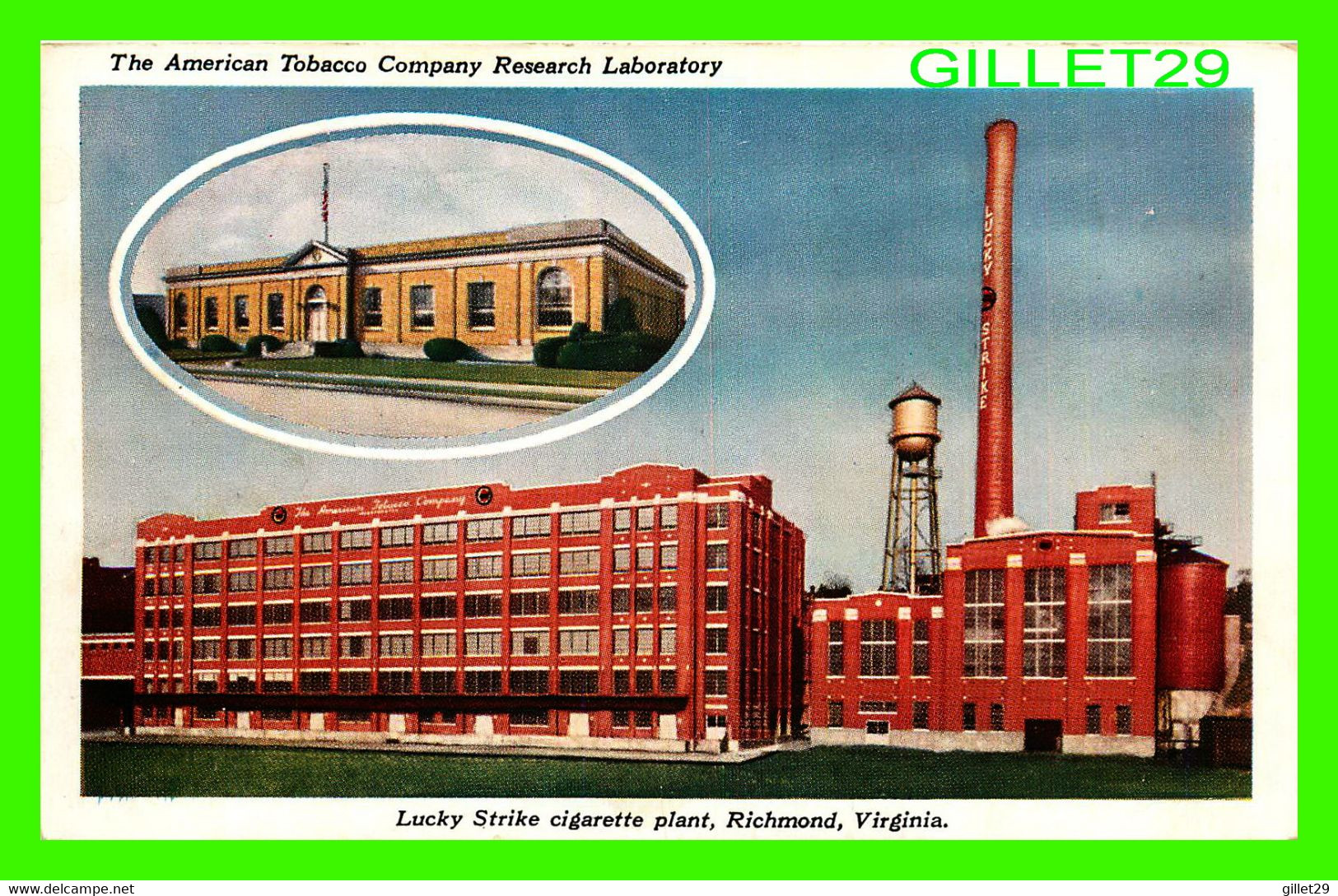 RICHMOND, VA - THE AMERICAN TOBACCO COMPANY RESEARCH LABORATORY - LUCKY STRIKE CIGARETTE PLANT  - - Richmond