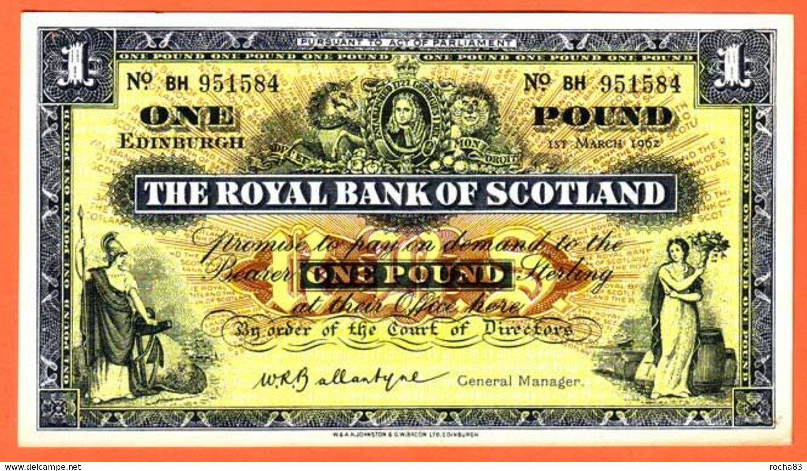 ROYAUME UNI - SCOTLAND - 1 Pound Du 18 April 1958 - Pick 324b - 1 Pond