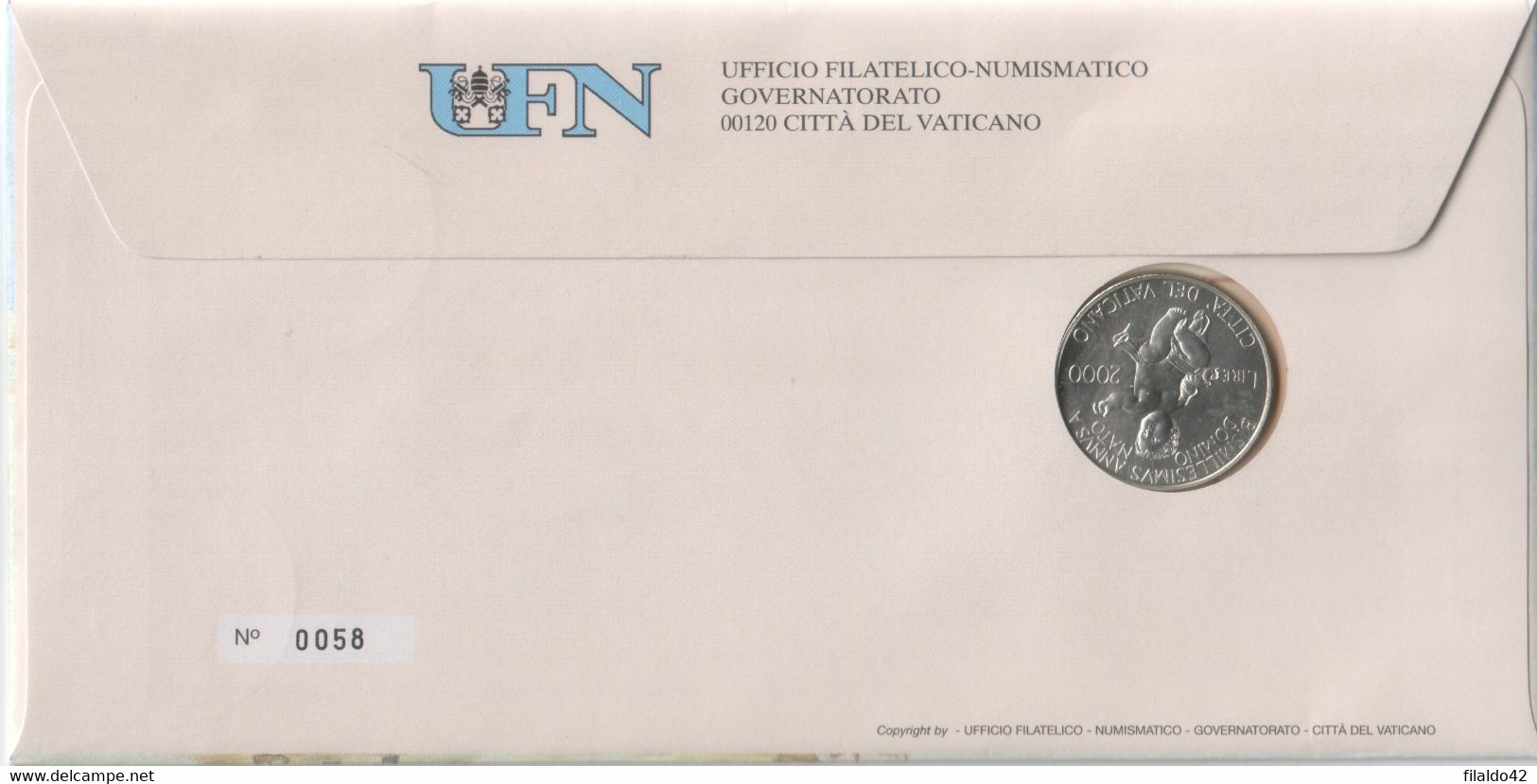 Vaticano - 2000 - FDC "Natale - Bimillenario Della Nascita Di Gesù" MNH** S.cpl4v + Moneta Argento - FDC