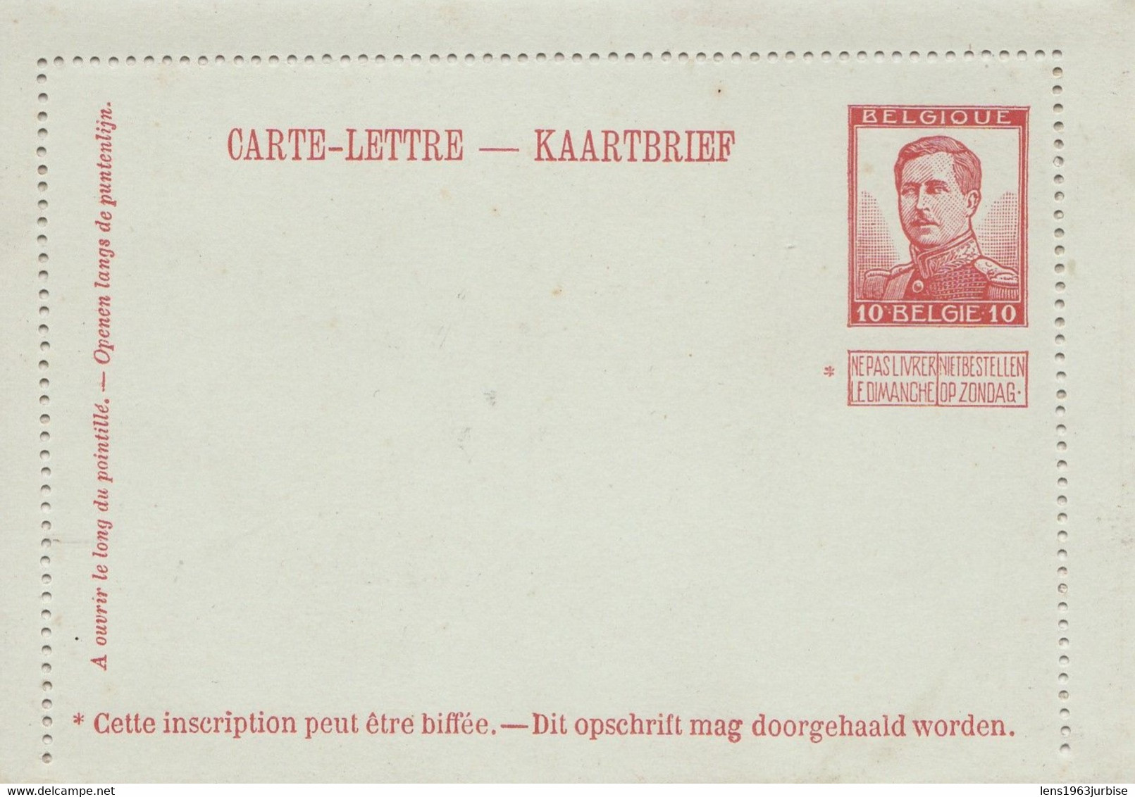 Carte Lettre , Albert 1er - Postbladen