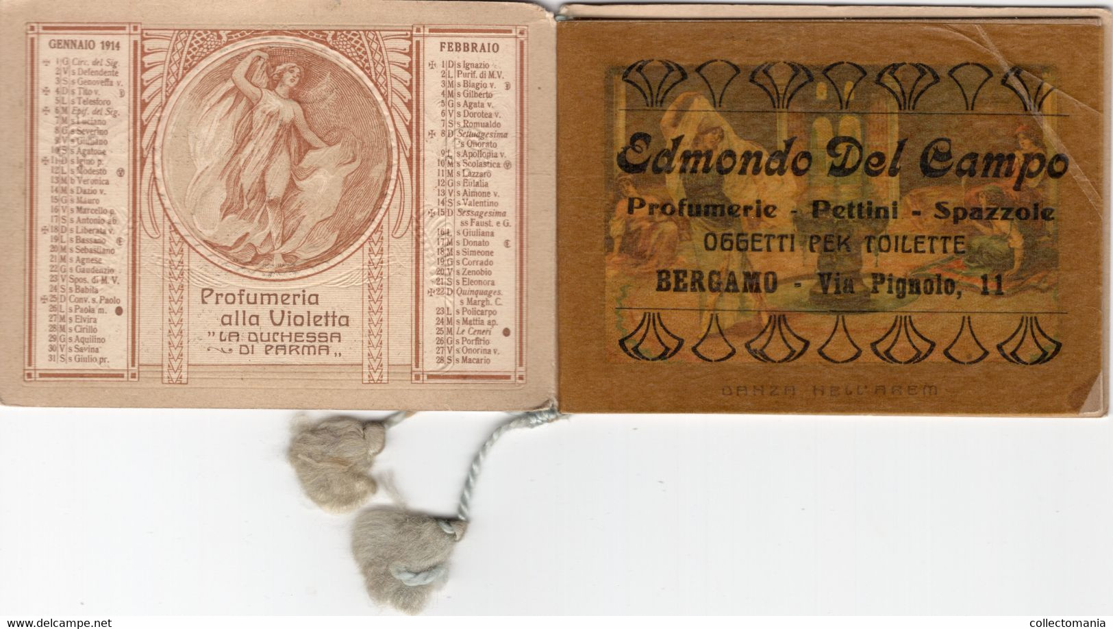 1  Carnet Calendrier 1914 Oriental Dancing Girls Parfumerie Harem Edm Del Campo Bergamo Violetta La Duchesse De Parma - Vintage (until 1960)