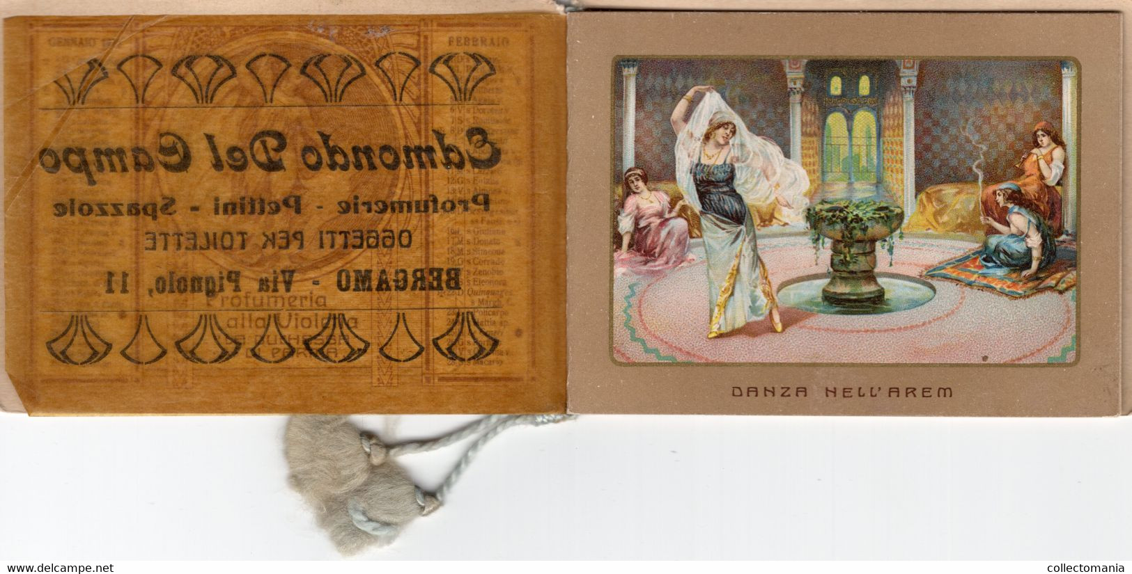 1  Carnet Calendrier 1914 Oriental Dancing Girls Parfumerie Harem Edm Del Campo Bergamo Violetta La Duchesse De Parma - Antiguas (hasta 1960)