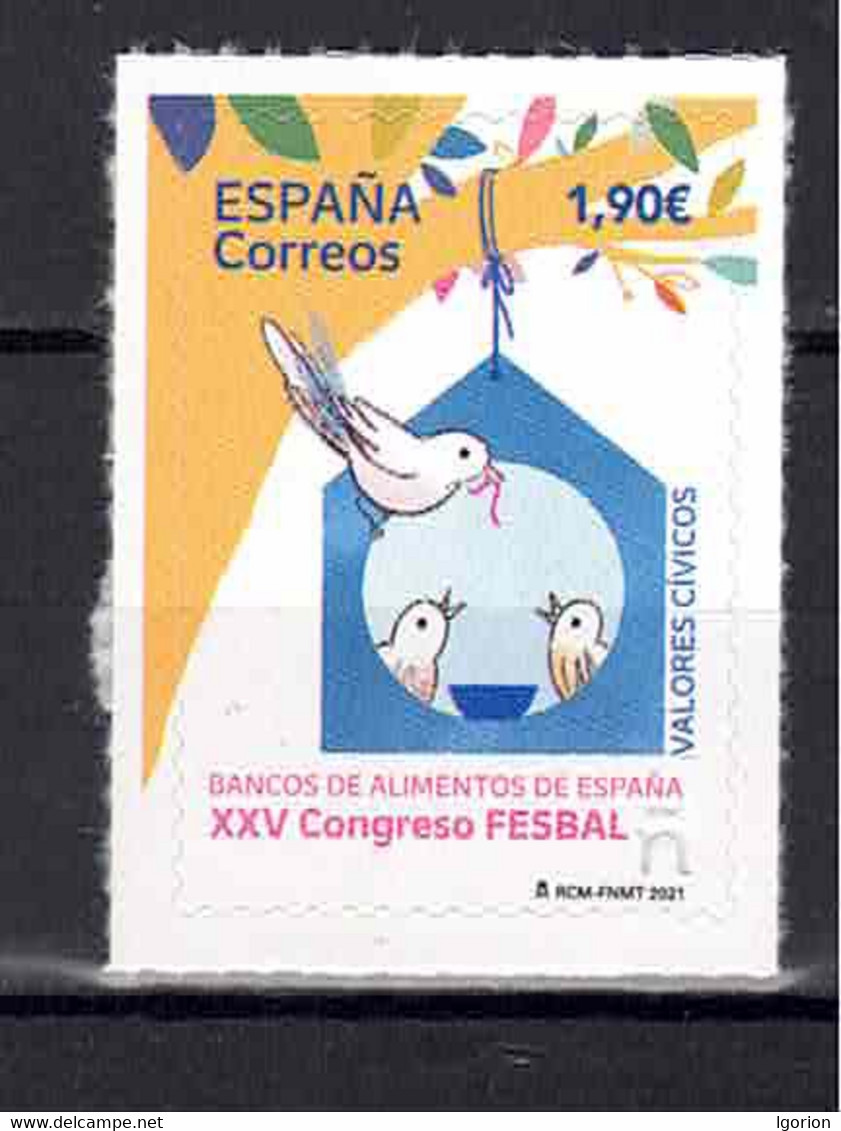 ESPAÑA 2021  ** MNH ED. 5478 VALORES CIVICOS. BANCOS DE ALIMENTOS. FESBAL - Ungebraucht