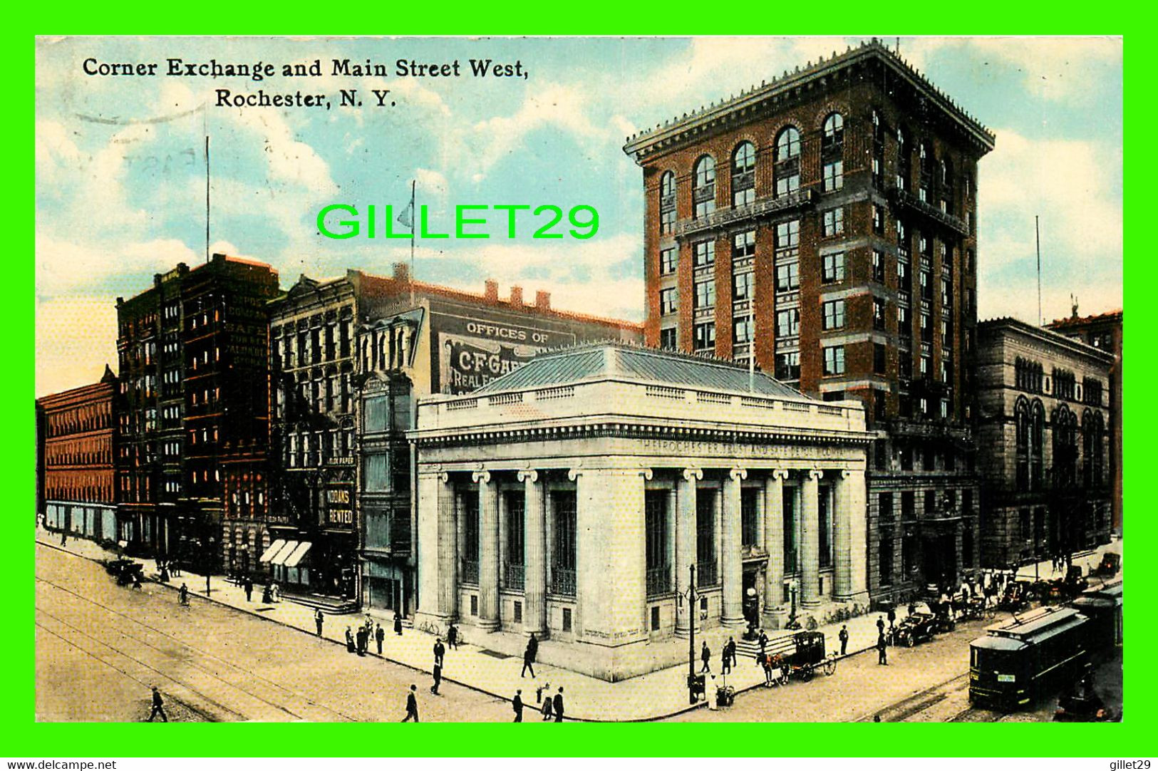 ROCHESTER, NY - CORNER EXCHANGE AND MAIN STREET WEST - ANIMATED - TRAVEL IN 1918 -  FLOWER CITY SERIES - - Rochester