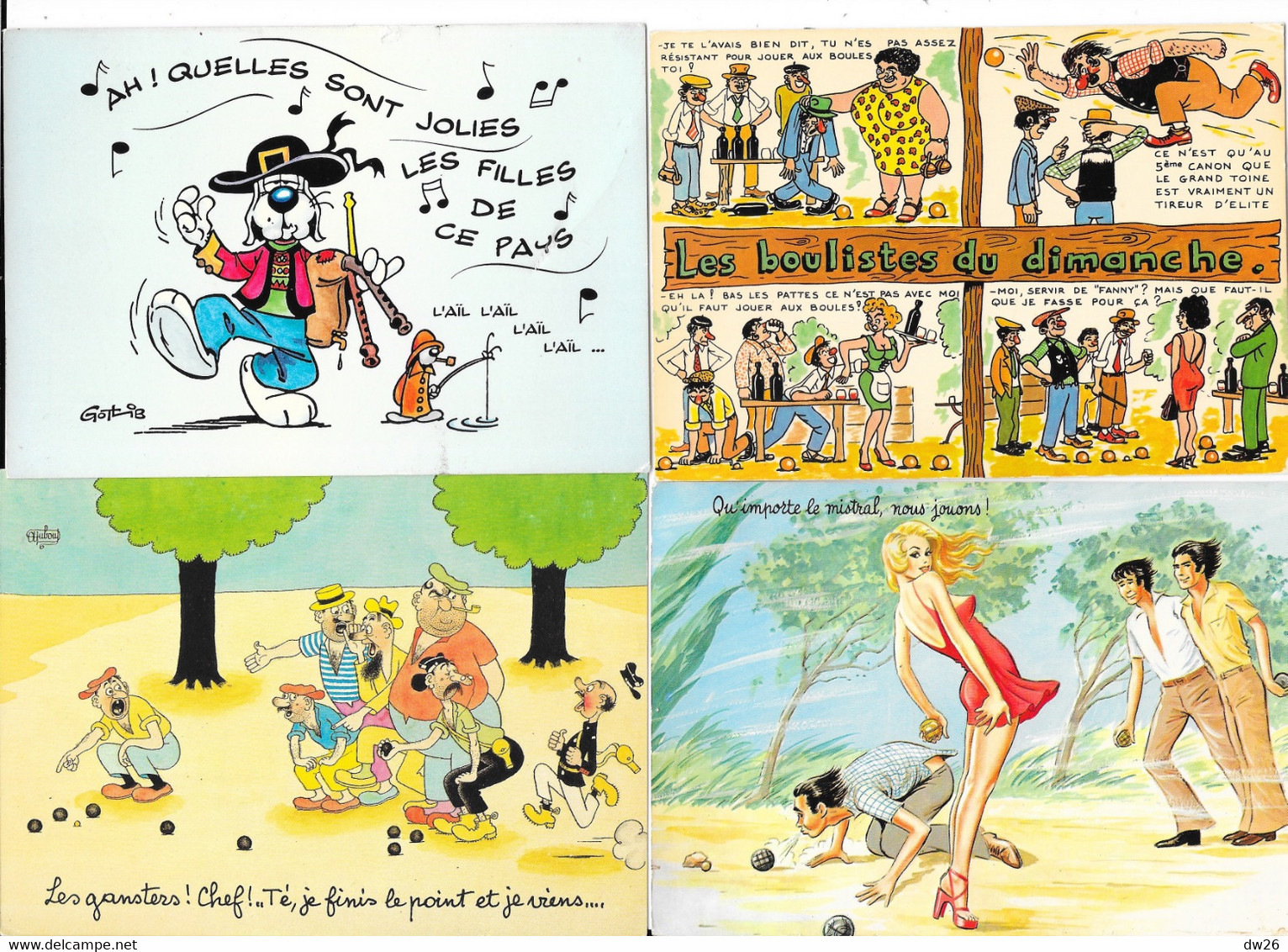 Humour - Lot de 40 cartes humoristiques: Les Vacances, Pétanque, Pêche, Militaires et divers - Toutes époques