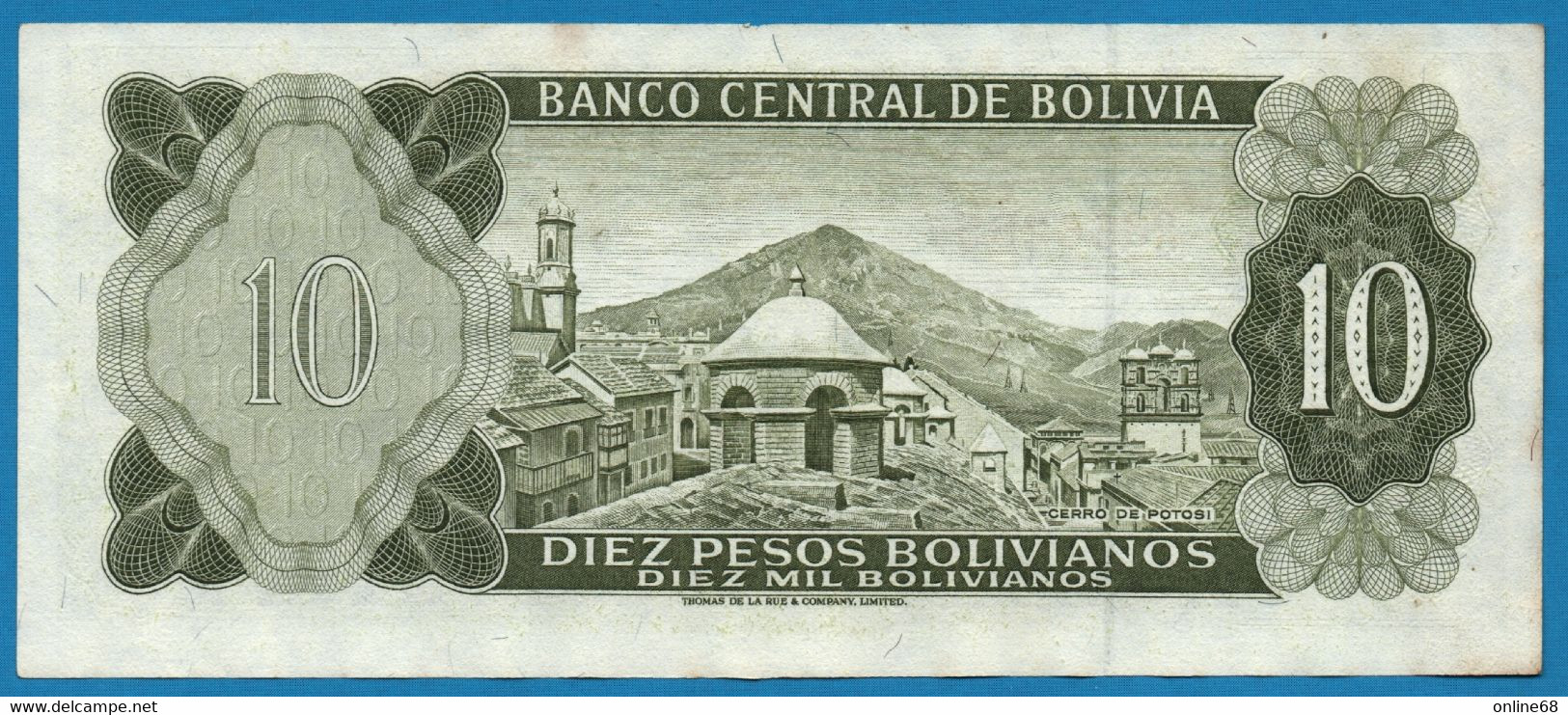 BOLIVIA 10 Pesos Bolivianos  	  L. 13.07.1962  # R3862857  P# 154 Colonel Germán Busch - Bolivie