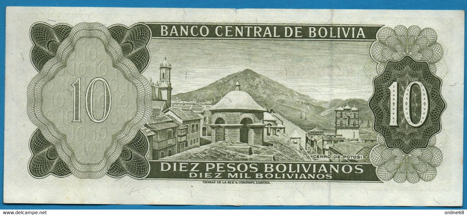 BOLIVIA 10 Pesos Bolivianos  	  L. 13.07.1962  # R3862821  P# 154 Colonel Germán Busch - Bolivie