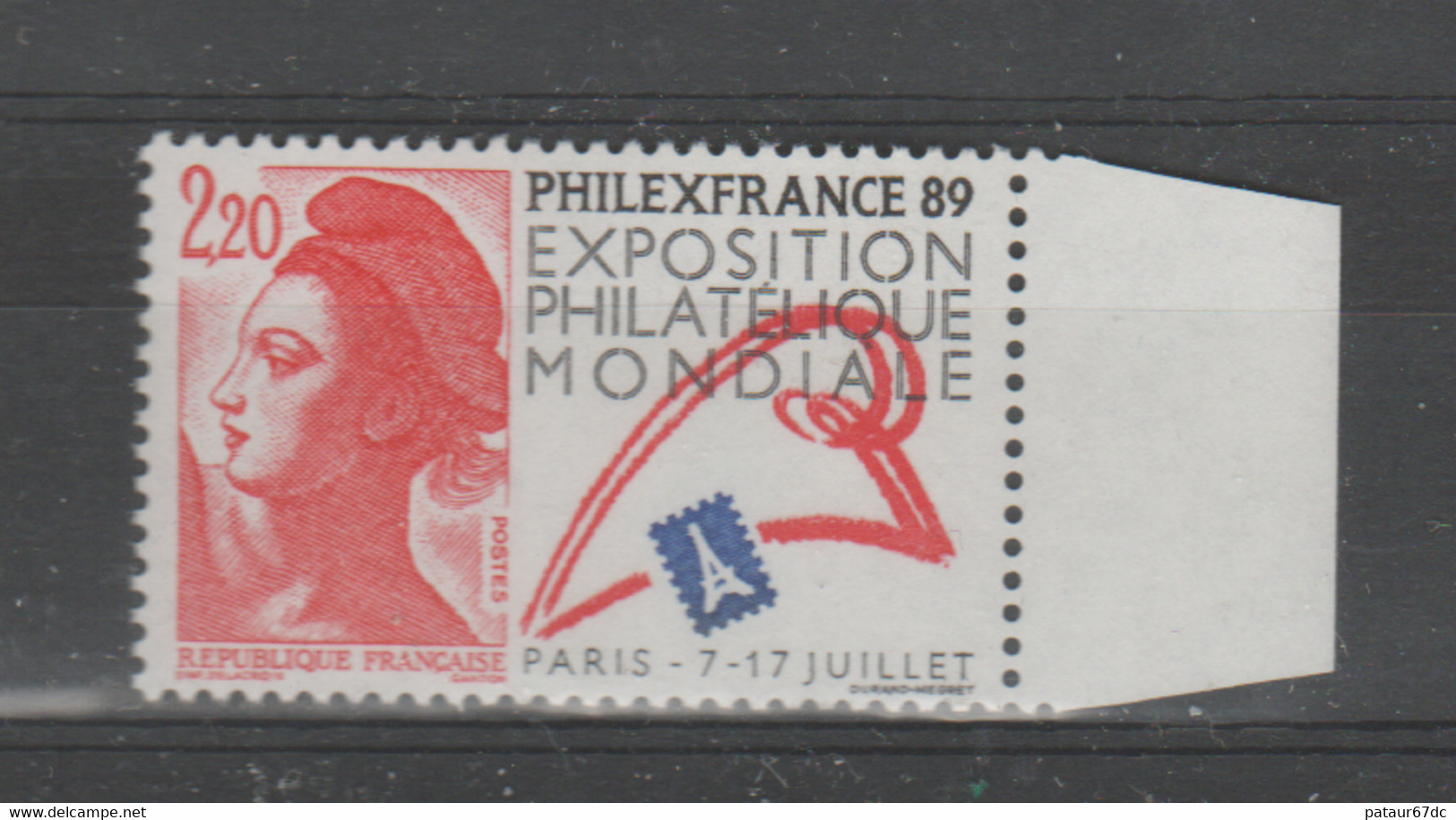 FRANCE / 1988 / Y&T N° 2524 ** : Annonce Philexfrance'89 X 1 BdF D - Ongebruikt