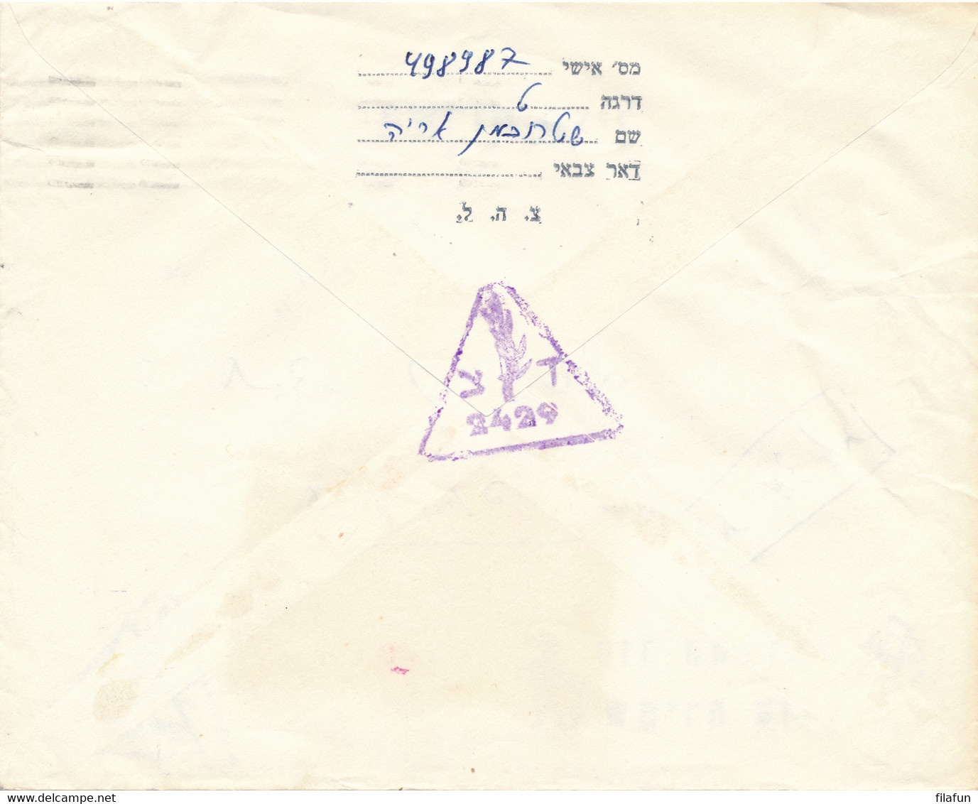 Israël - 1965 - Stampless Censored Cover From Tel Aviv - Covers & Documents