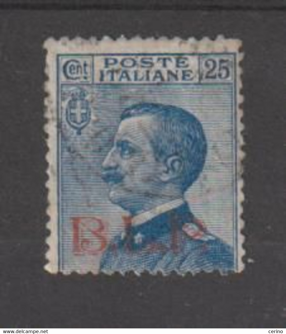 REGNO:  1923  B. L. P. -  25 C. AZZURRO  SOPRASTAMPA  ARANCIO  US. -  SASS. 16 - BM Für Werbepost (BLP)