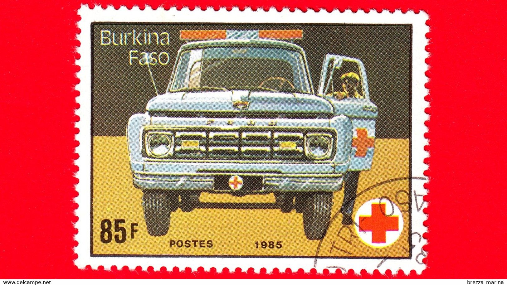 BURKINA FASO - Nuovo Oblit.- 1985 - 75 Anni Della Croce Rossa - Ambulanza - 85 - Burkina Faso (1984-...)