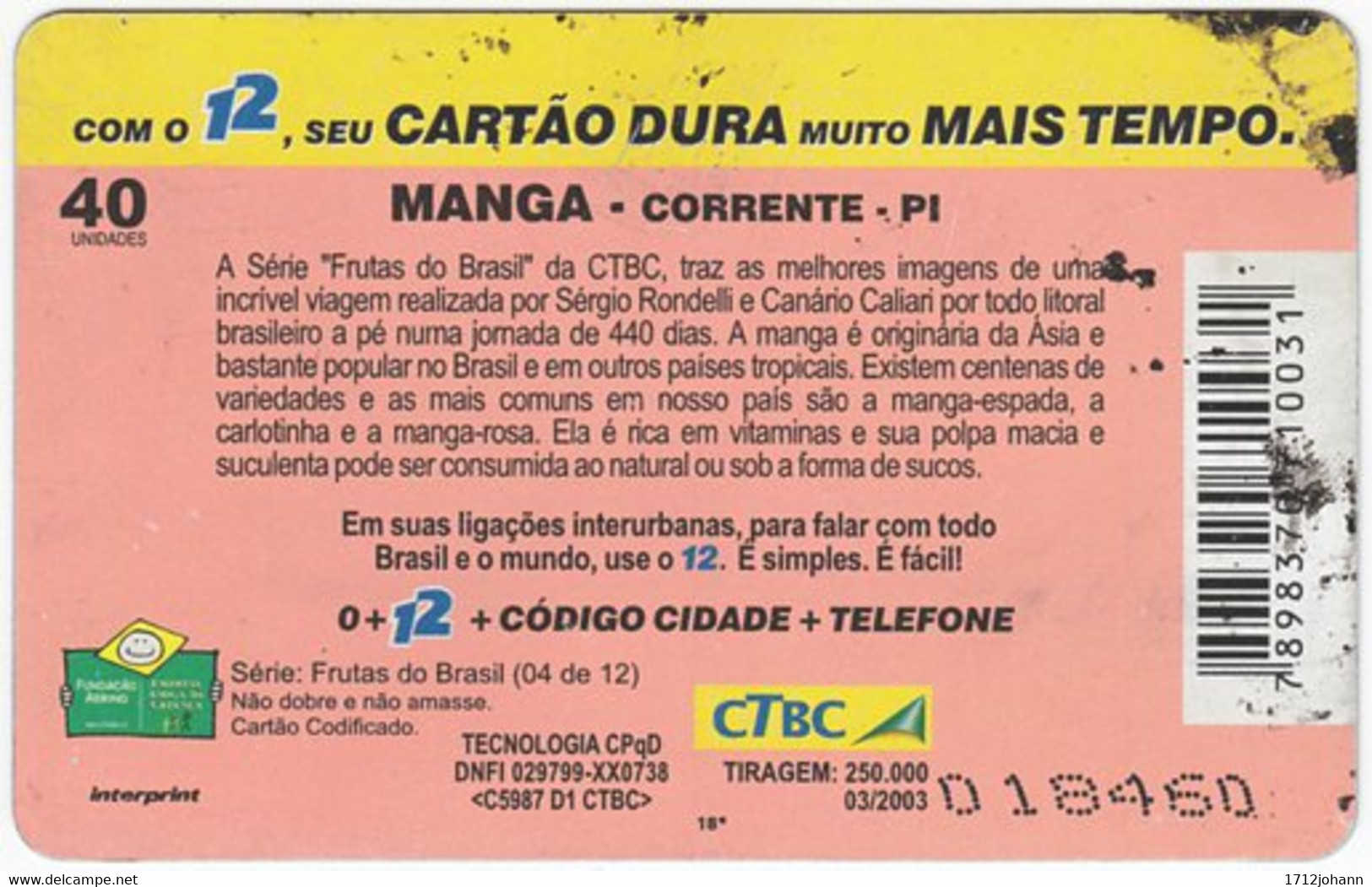 BRASIL K-064 Magnetic CTBC - Plant, Vegetable, Fruit - Used - Brasil