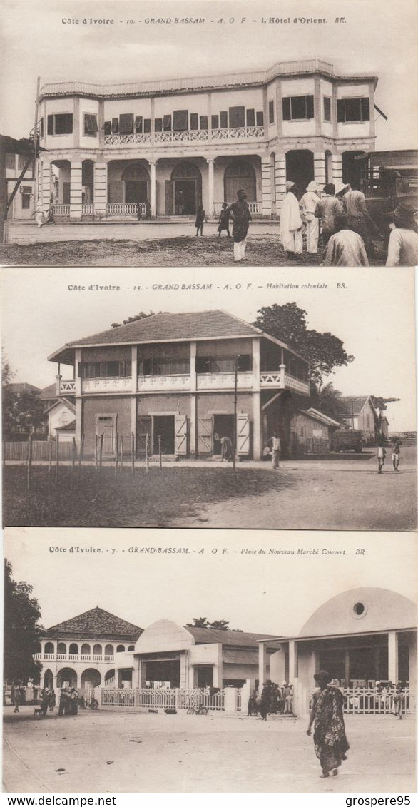 COTE D'IVOIRE GRAND BASSAM LOT 3CARTES - Côte-d'Ivoire