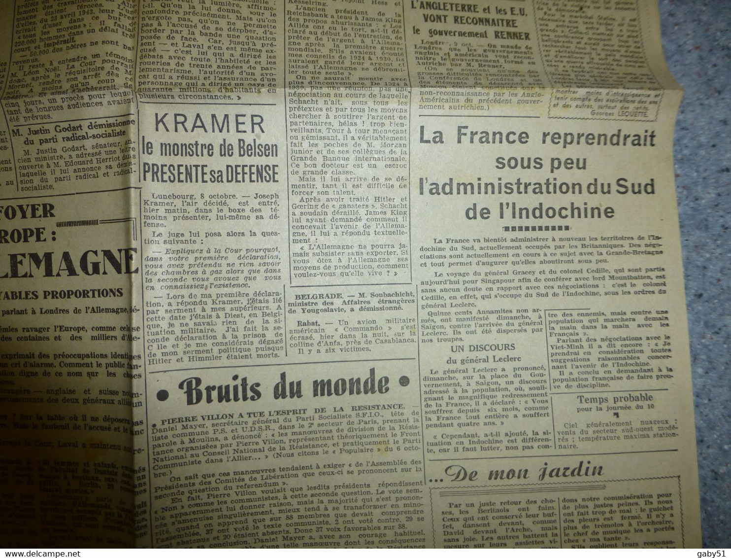 Journal Libre-Artois 10 Octobre 1945, Procès Laval, Goering, Tanger, épidémie En Allemagne ; JL03 - 1950 à Nos Jours