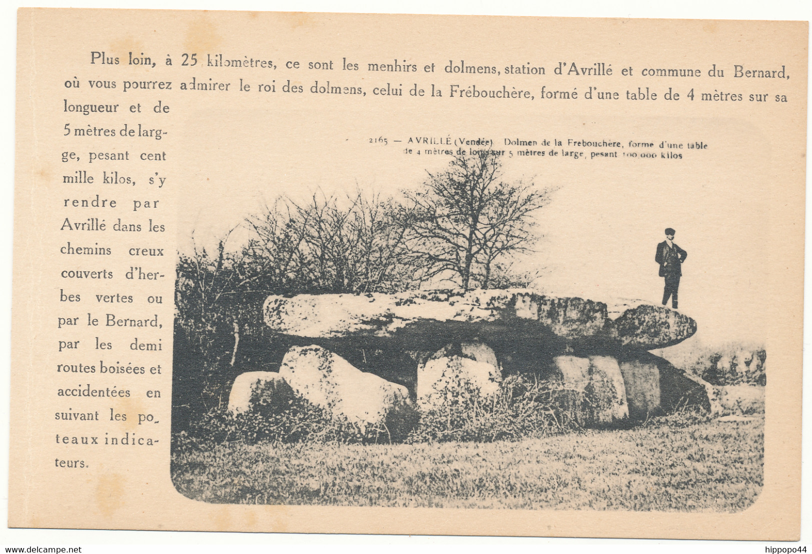 Vendée 85- Le Bernard-Avrillé, Carte Postale Double Face, Menhirs Et Dolmens, "visitez Les Nouvelles Galeries" - Dolmen & Menhirs