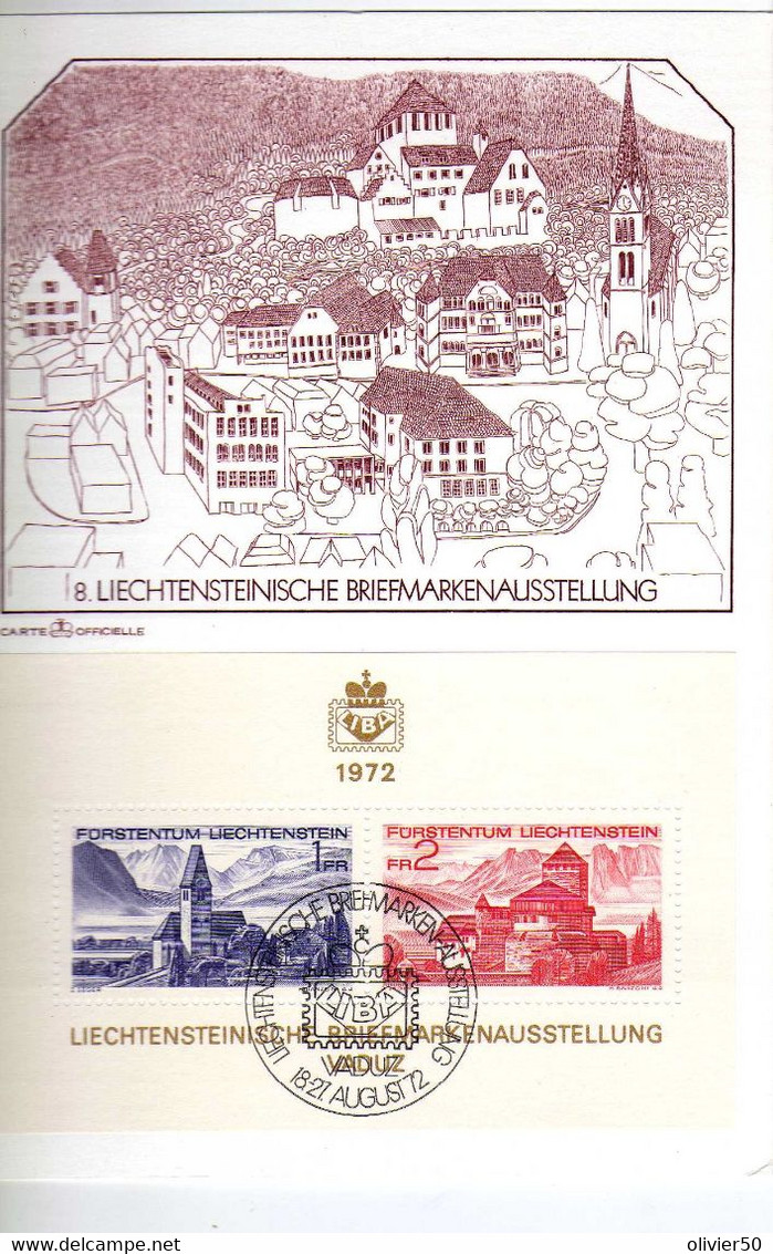 Liechtenstein - (1972) - BF Exposition Philatelique  Sur Carte De L'exposition - Oblitere - Autres & Non Classés