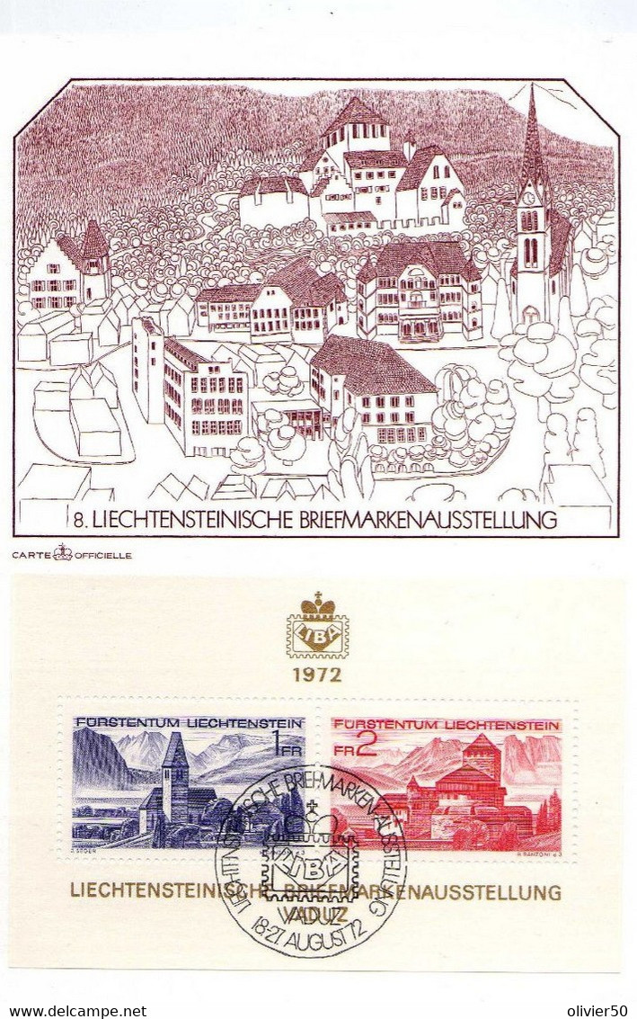 Liechtenstein - (1972) - BF Exposition Philatelique  Sur Carte De L'exposition - Oblitere - Other & Unclassified