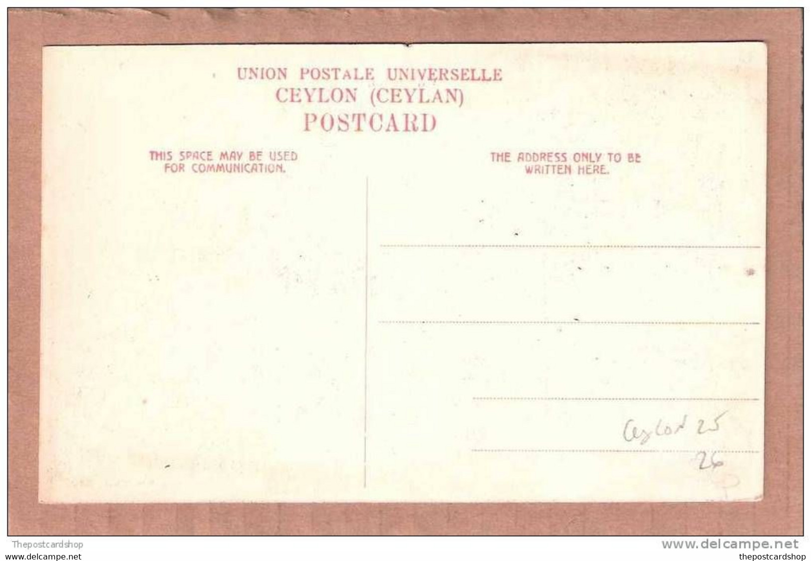 CPA CEYLAN CEYLON SRI LANKA SKEEN PHOTO COLOMBO NUMBERED CARD HORSE TRANSPORT - Sri Lanka (Ceylon)