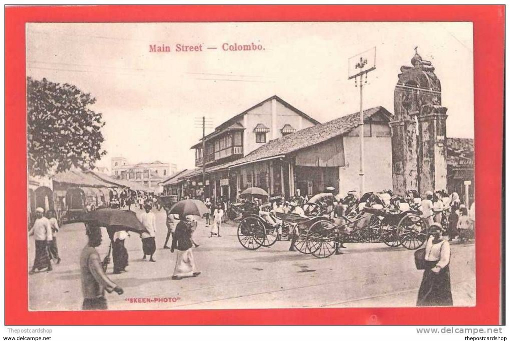 CPA CEYLAN CEYLON SRI LANKA MAIN STREET SKEEN PHOTO COLOMBO UN-NUMBERED CARD TRANSPORT - Sri Lanka (Ceilán)