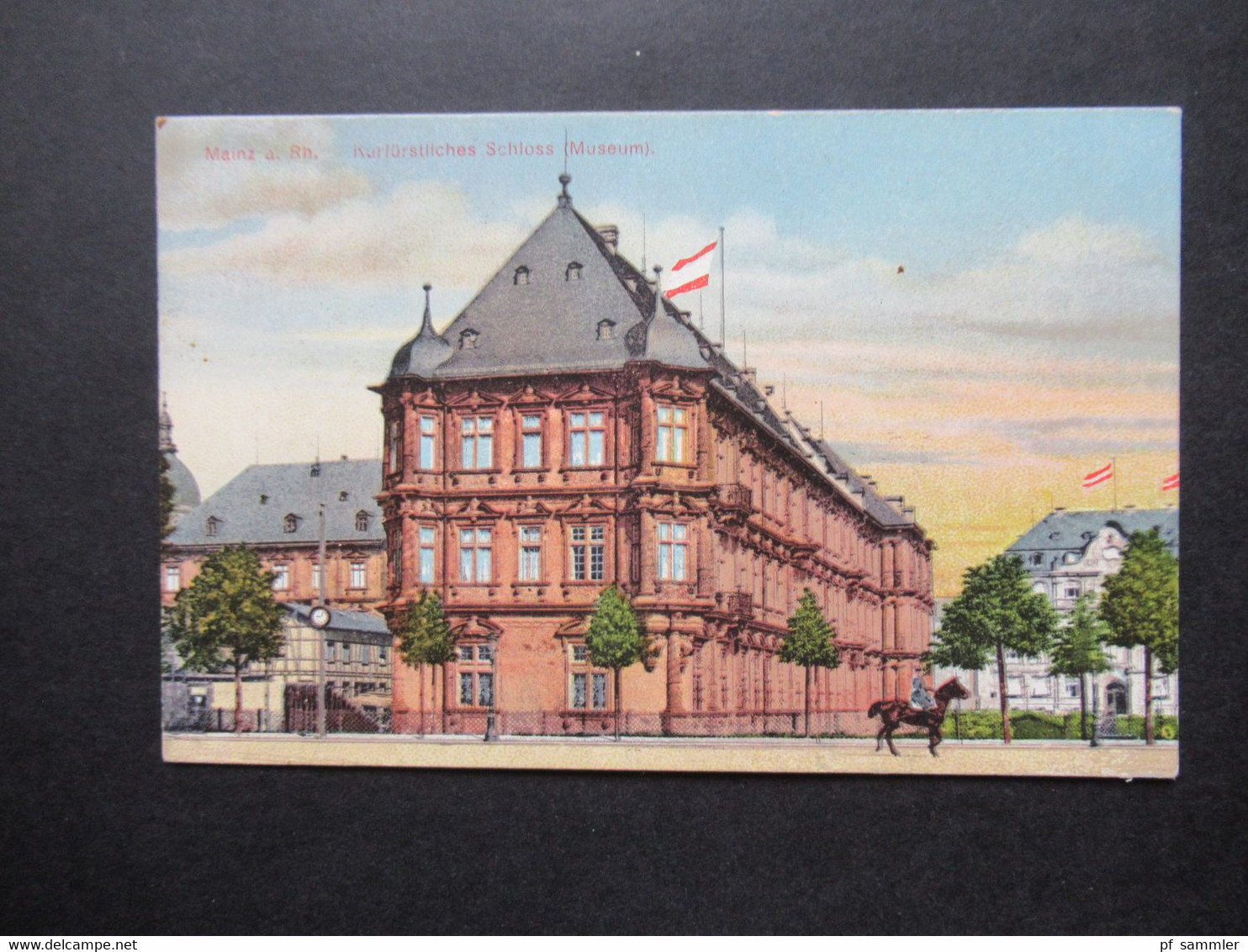 Ca.1910 Mainz Am Rhein Kurfürstliches Schloss (Museum) Rücks. Reklame Drogerie Schilling Frauenlobstr. 72 Nähe Ober Real - Mainz