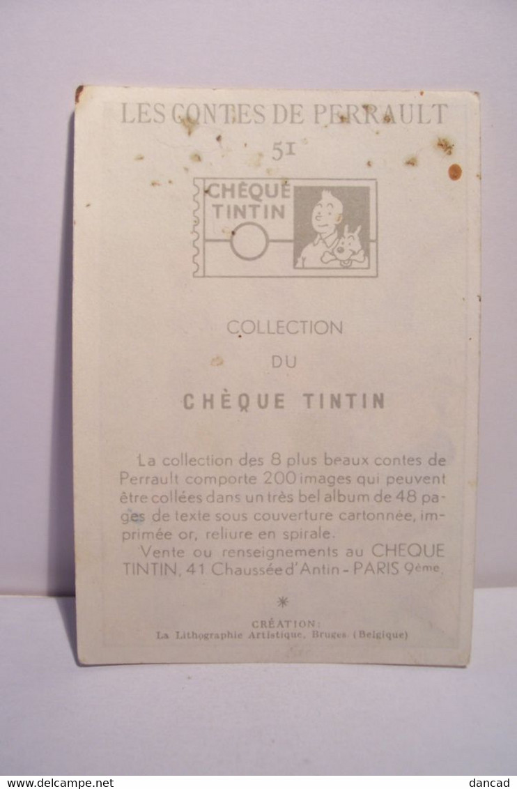 CHEQUE  TINTIN  - LES CONTES DE PERRAULT - IMAGE N° 51  - " LE PETIT POUCET " - Albums & Catalogues