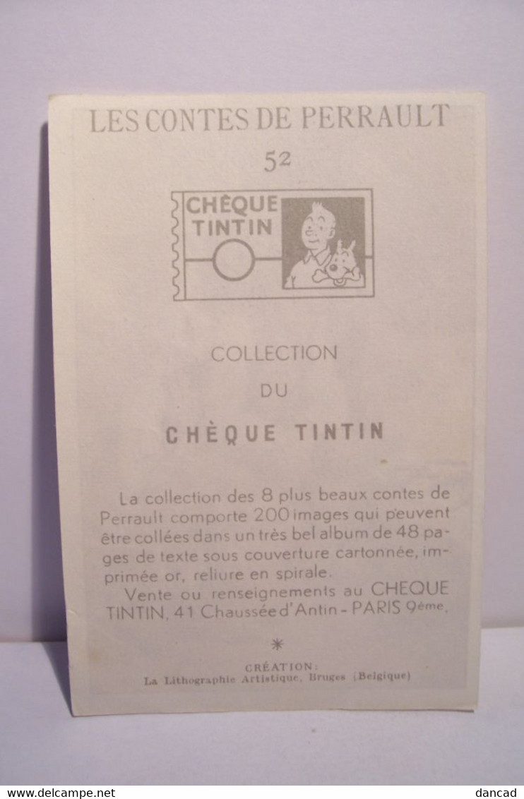 CHEQUE  TINTIN  - LES CONTES DE PERRAULT - IMAGE N° 52  - " LE PETIT POUCET " - Albums & Katalogus