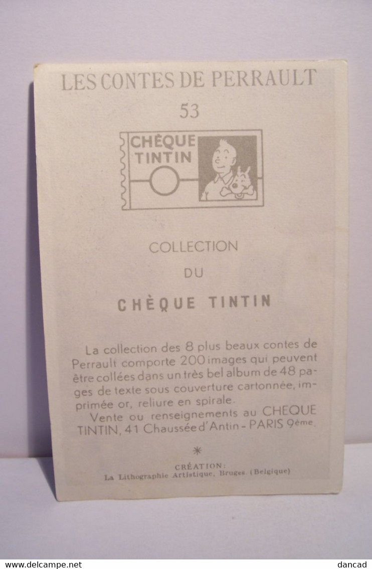 CHEQUE  TINTIN  - LES CONTES DE PERRAULT - IMAGE N° 53  - " LE PETIT POUCET " - Albums & Catalogues