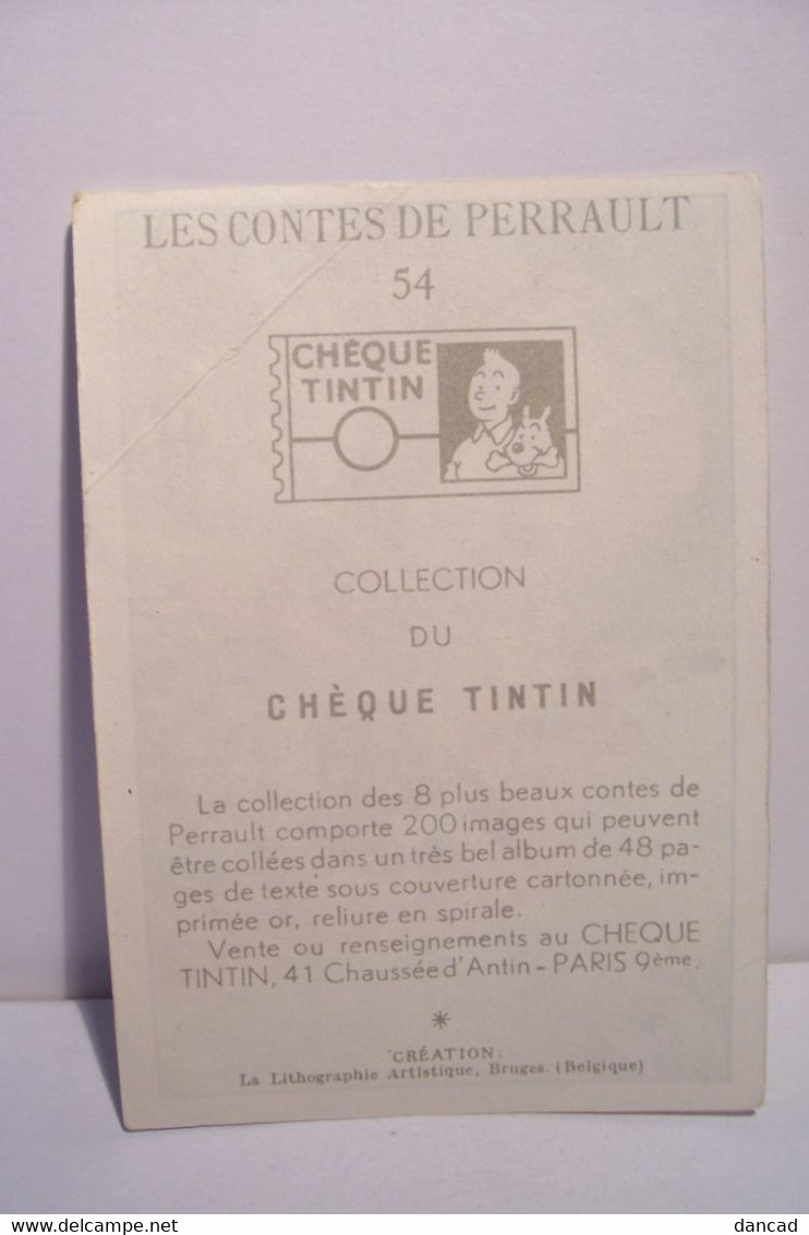 CHEQUE  TINTIN  - LES CONTES DE PERRAULT - IMAGE N° 54  - " LE PETIT POUCET " - Albums & Catalogues