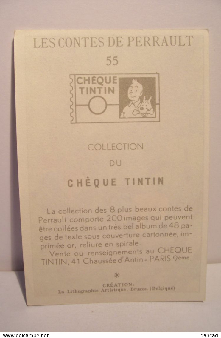 CHEQUE  TINTIN  - LES CONTES DE PERRAULT - IMAGE N° 55  - " LE PETIT POUCET " - Albums & Catalogues