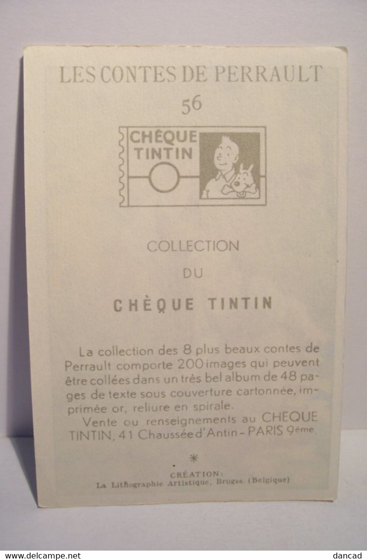 CHEQUE  TINTIN  - LES CONTES DE PERRAULT - IMAGE N° 56  - " LE PETIT POUCET " - Albums & Catalogues