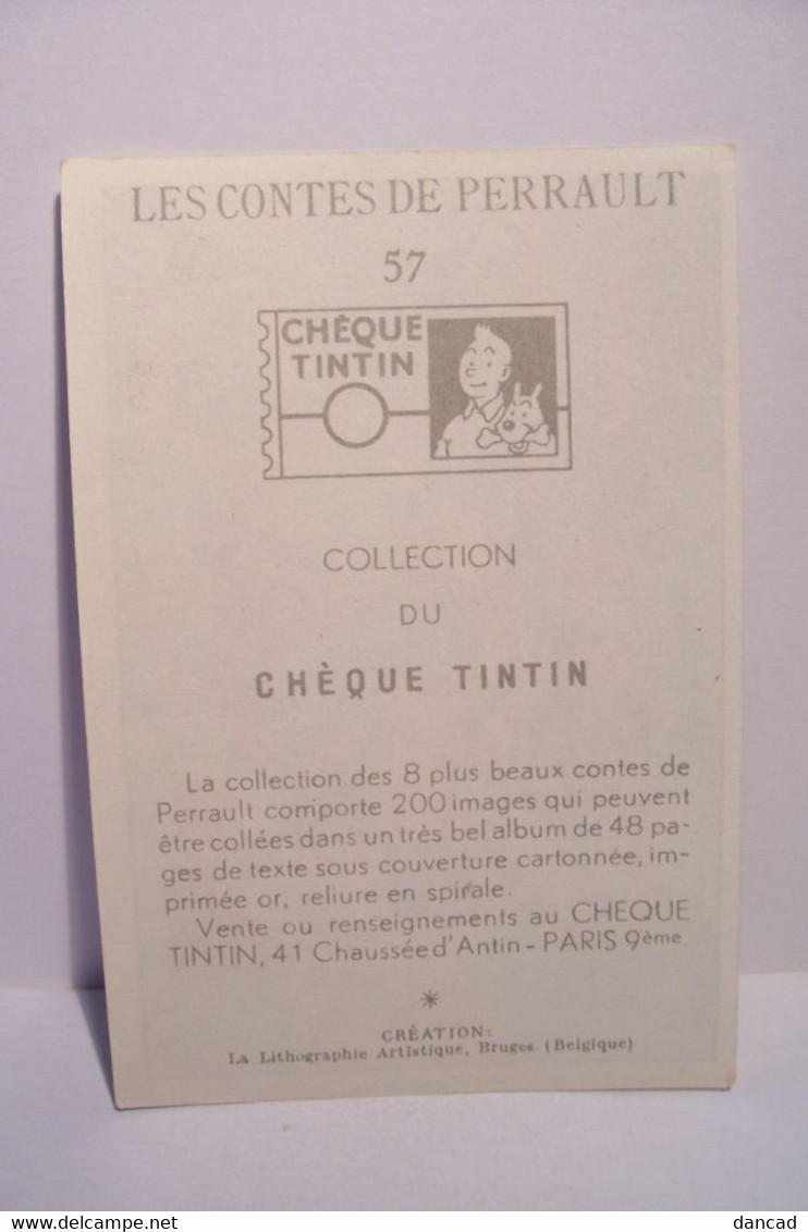 CHEQUE  TINTIN  - LES CONTES DE PERRAULT - IMAGE N° 57  - " LE PETIT POUCET " - Albums & Katalogus