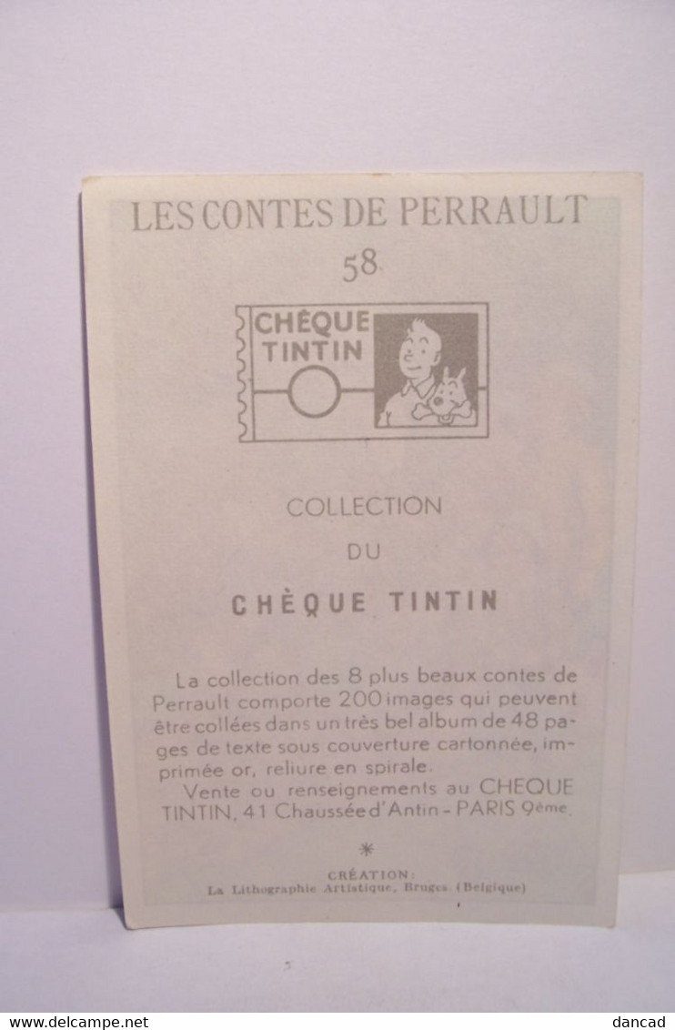 CHEQUE  TINTIN  - LES CONTES DE PERRAULT - IMAGE N° 58  - " LE PETIT POUCET " - Albums & Catalogues