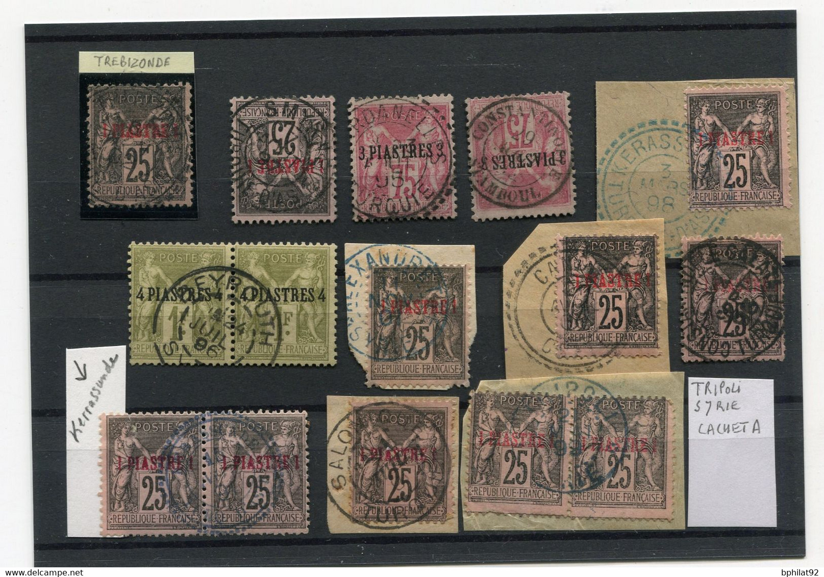 !!! LOT D'OBLITERATIONS SUPERBES SUR TYPES SAGE DU LEVANT - Used Stamps