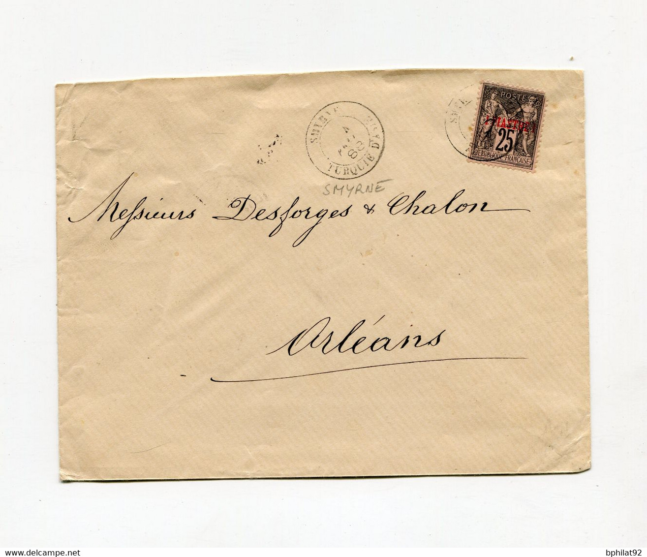 !!! LEVANT : LETTRE DE SMYRNE POUR ORLEANS DE 1888 - Brieven En Documenten