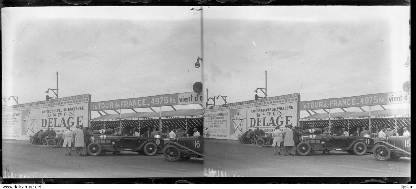 Lot De 8 Plaques De Verre Stéréo Négatives Vers 1928 La Course Des 24 Heures Du Mans  -- GF - Cars