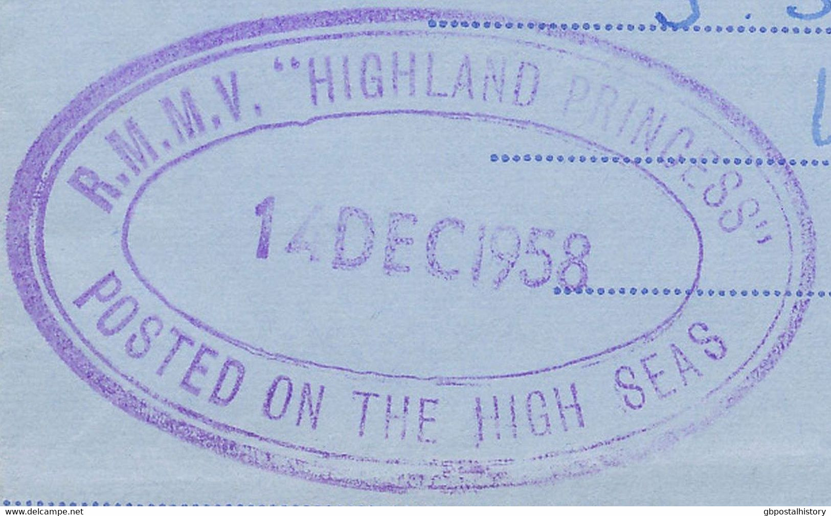 GB 1958 QEII 6 D Parliament Building, Aerogram As Combined Ship Mail / Airmail - Errors, Freaks & Oddities (EFOs