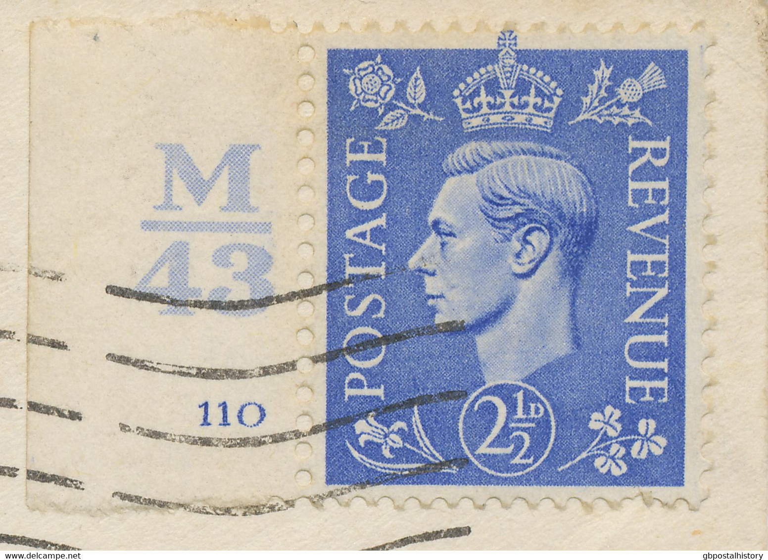 GB 1943 George VI 2 1/2d ultramarine single postage 4 VF covers ALL CONTROLS