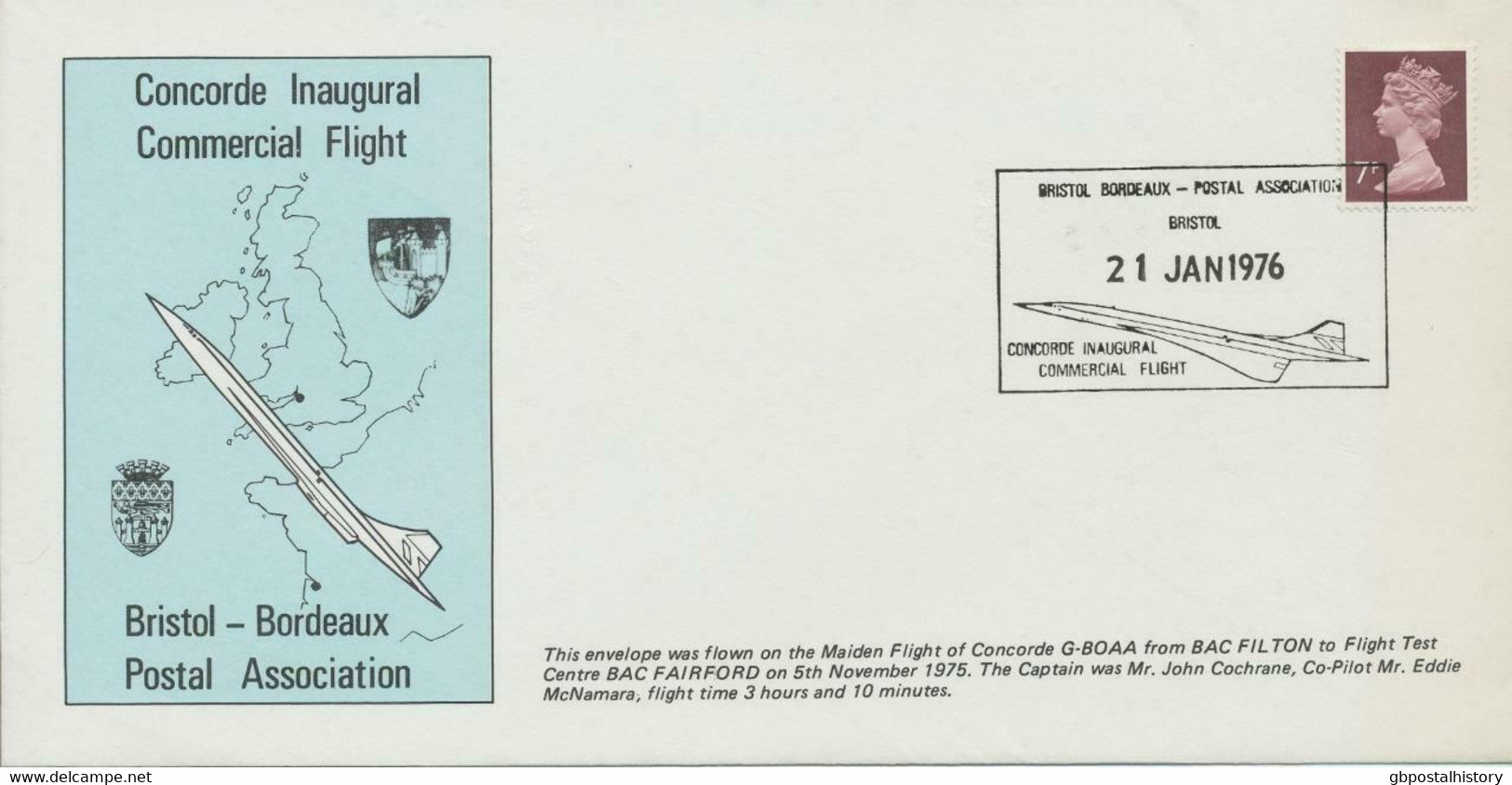 GB 1975/76 Superb First Flight And Maiden Test Flight With Concorde G-BOAA, RRR! - Variedades, Errores & Curiosidades