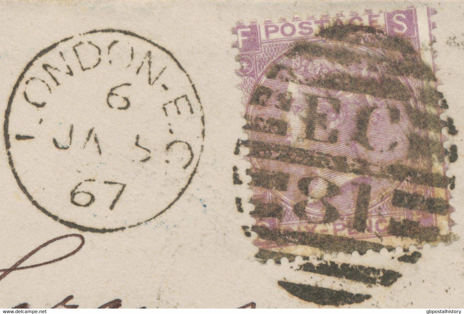 GB 1867 QV 6d Lilac Pl.5 (SF), Variety: Misperforated On VF Cover To HAMBURG - Plaatfouten En Curiosa