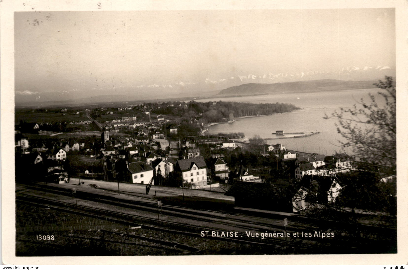 St. Blaise - Vue Generale Et Les Alpes (13098) * 19. 5. 1928 - Saint-Blaise