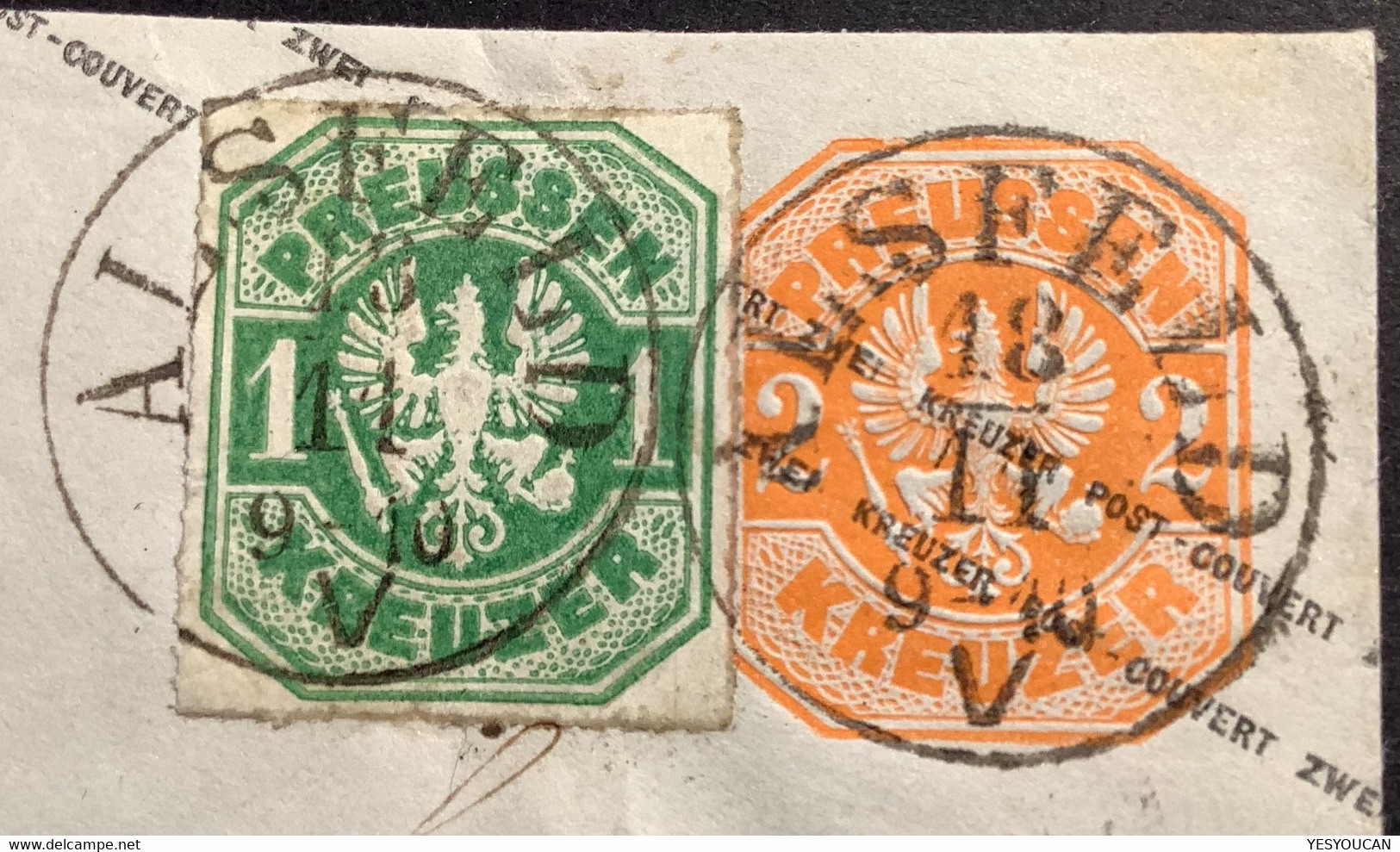 Preussen SELTENE LUXUS QUALITÄT Mi 22 1867 1 Kr+2Kr Ganzsache Stpl ALSFELD(Hessen Oberhessen Brief Cover Thurn Und Taxis - Postwaardestukken