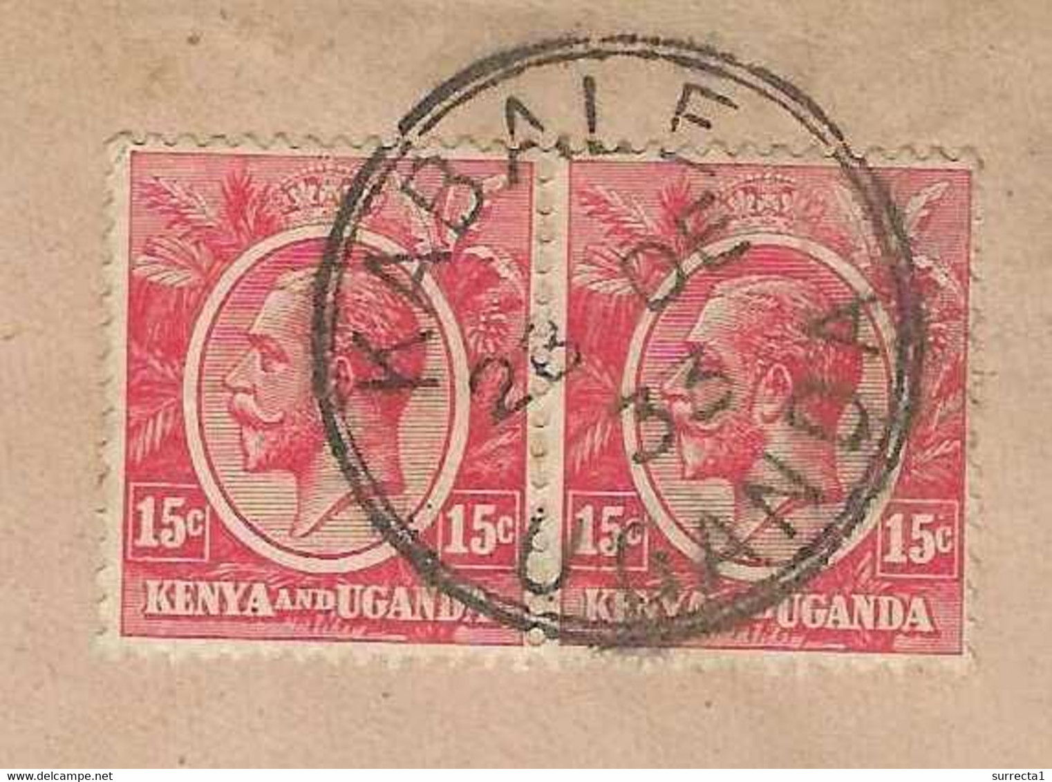 28 Déc 1933 / Enveloppe Uganda Kenya / Beau Cachet Double Cercle KABALE Uganda / Sur Enveloppe Illustrée Sarda Besançon - Kenya & Oeganda