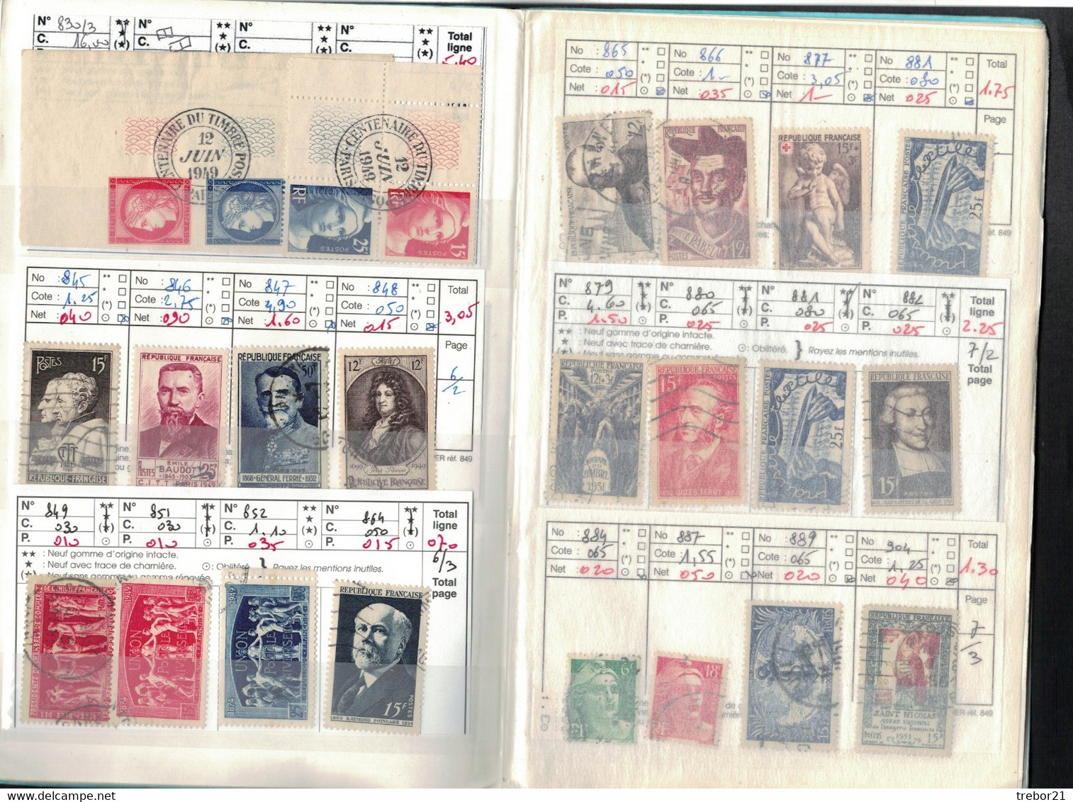 Carnet De FRANCE  Oblitérés - Cote Yvert 2012 = 343 €uros - Collections (en Albums)