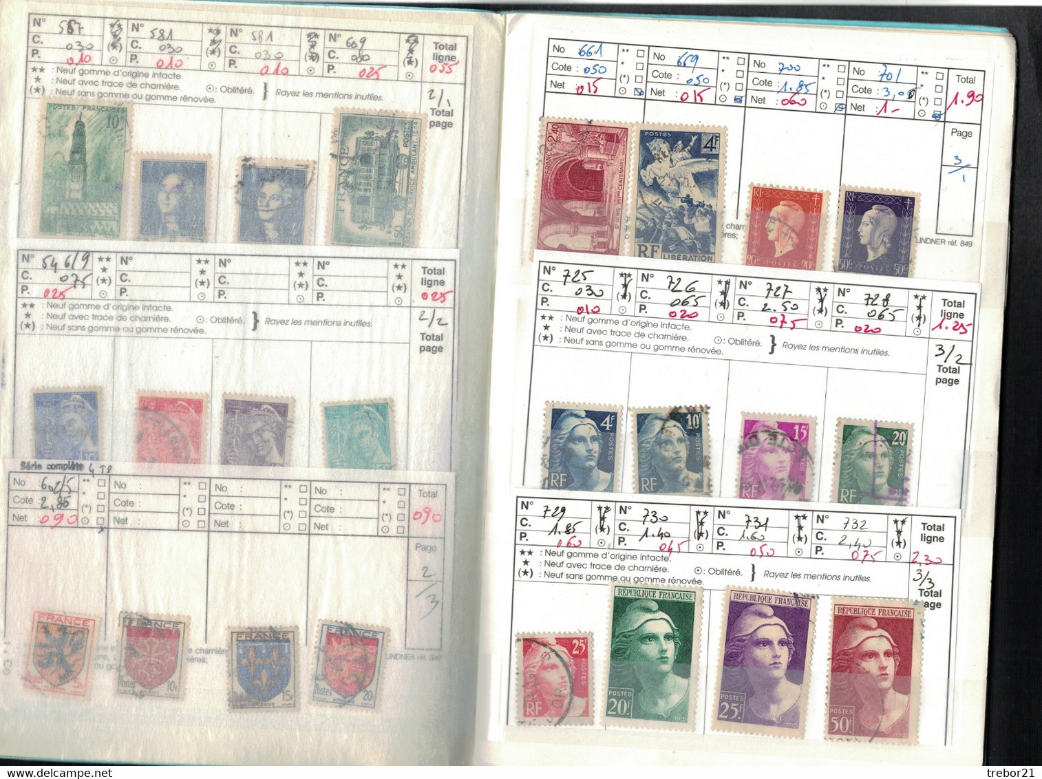 Carnet De FRANCE  Oblitérés - Cote Yvert 2012 = 343 €uros - Collections (en Albums)