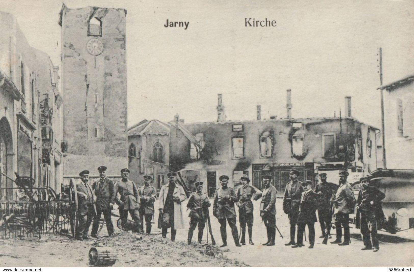 CARTE POSTALE ORIGINALE ANCIENNE : JARNY KIRCHE (EGLISE) OCCUPATION ALLEMANDE GUERRE 1914 ANIMEE MEURTHE ET MOSELLE (54) - Jarny